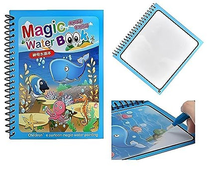 Toy Imagine™ Magic Water Doodle Book for Kids | Reusable Water Colouring Drawing Pad with Pen | Educational Activity Toy for Boys & Girls Ages 2-8 | Return Gift, Travel Game, Learning Toy (1 Pack)