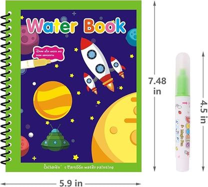 Toy Imagine™ Magic Water Doodle Book for Kids | Reusable Water Colouring Drawing Pad with Pen | Educational Activity Toy for Boys & Girls Ages 2-8 | Return Gift, Travel Game, Learning Toy (1 Pack)