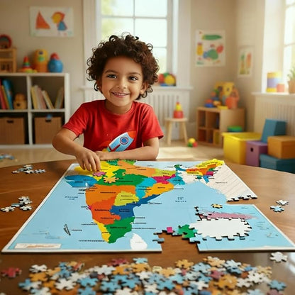 Play & Learn Funskool India Map, Jigsaw Puzzle Game for Kids, 104 Pieces, Educational, Learning & Development, Fun Activity Toy for Childrens, Gift Set for Kid, Age 6+ Years