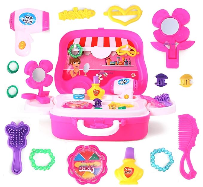 FunBlast Pretend Play Cosmetic & Makeup Toy for Kids Girls Beauty Salon Toys for Kids - (Pack of 16 Pcs) - Made in India