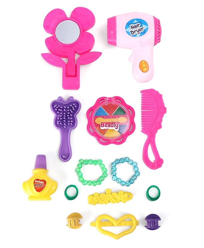 FunBlast Pretend Play Cosmetic & Makeup Toy for Kids Girls Beauty Salon Toys for Kids - (Pack of 16 Pcs) - Made in India