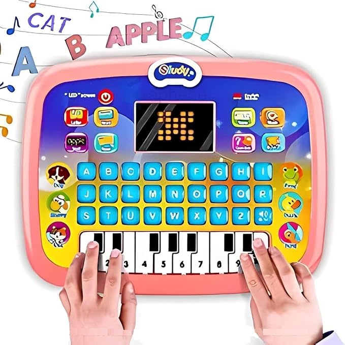 WINKY WONDER Learning Educational Computer Kids Piano Laptop with Led Screen & Music | Fun Activities Toy Computer Tablet for Kids Toddlers 1 2 3 4 5 6 + Year Old Boy and Girls, Multicolor