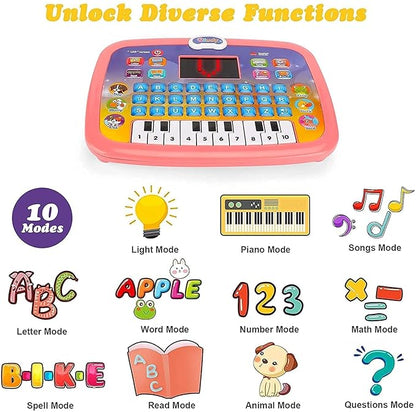 WINKY WONDER Learning Educational Computer Kids Piano Laptop with Led Screen & Music | Fun Activities Toy Computer Tablet for Kids Toddlers 1 2 3 4 5 6 + Year Old Boy and Girls, Multicolor